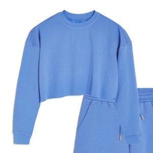NWT WeWoreWhat Cropped Sweatshirt - Powder Blue - XS